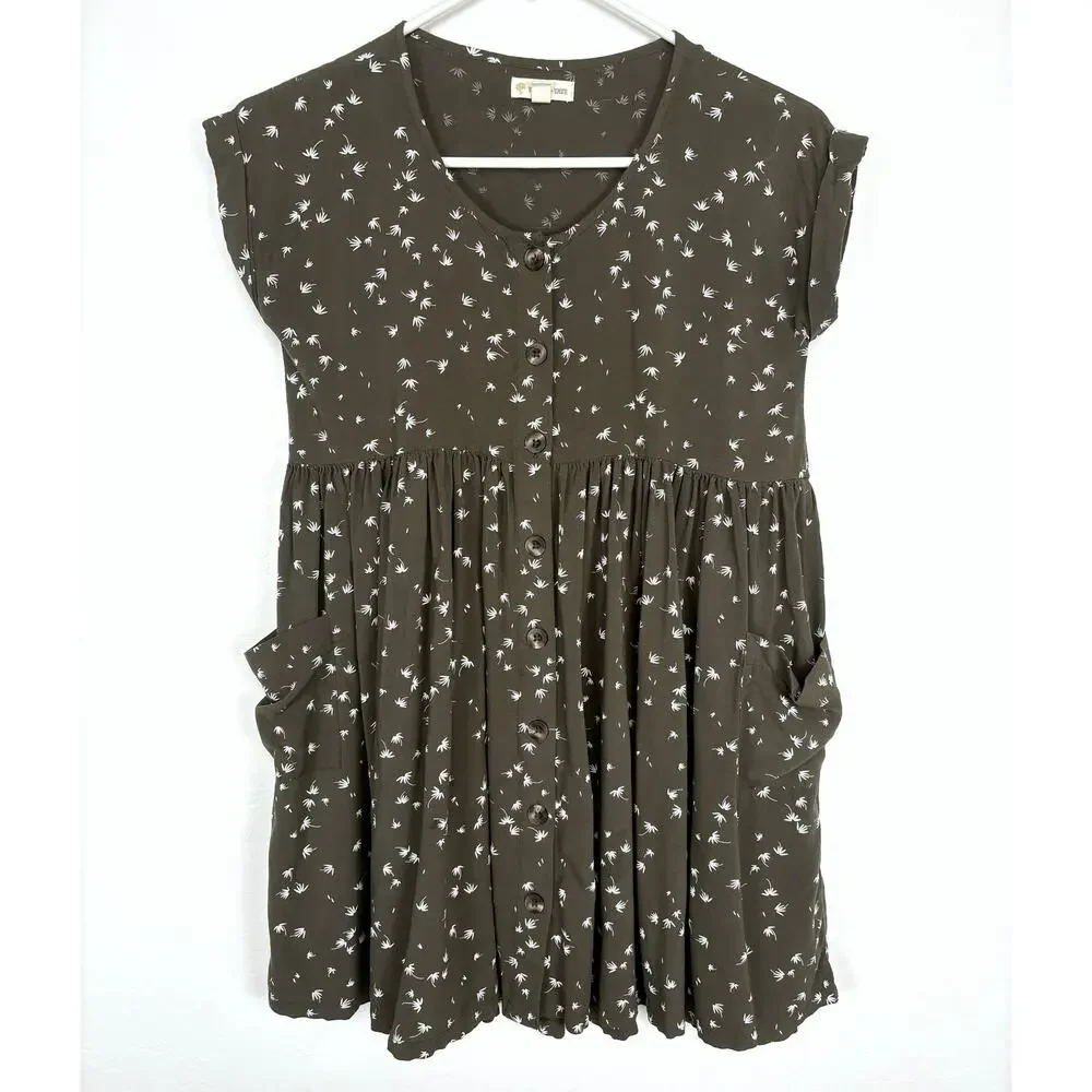 Tucker + Tate Green Floral Dress Girls Size Medium